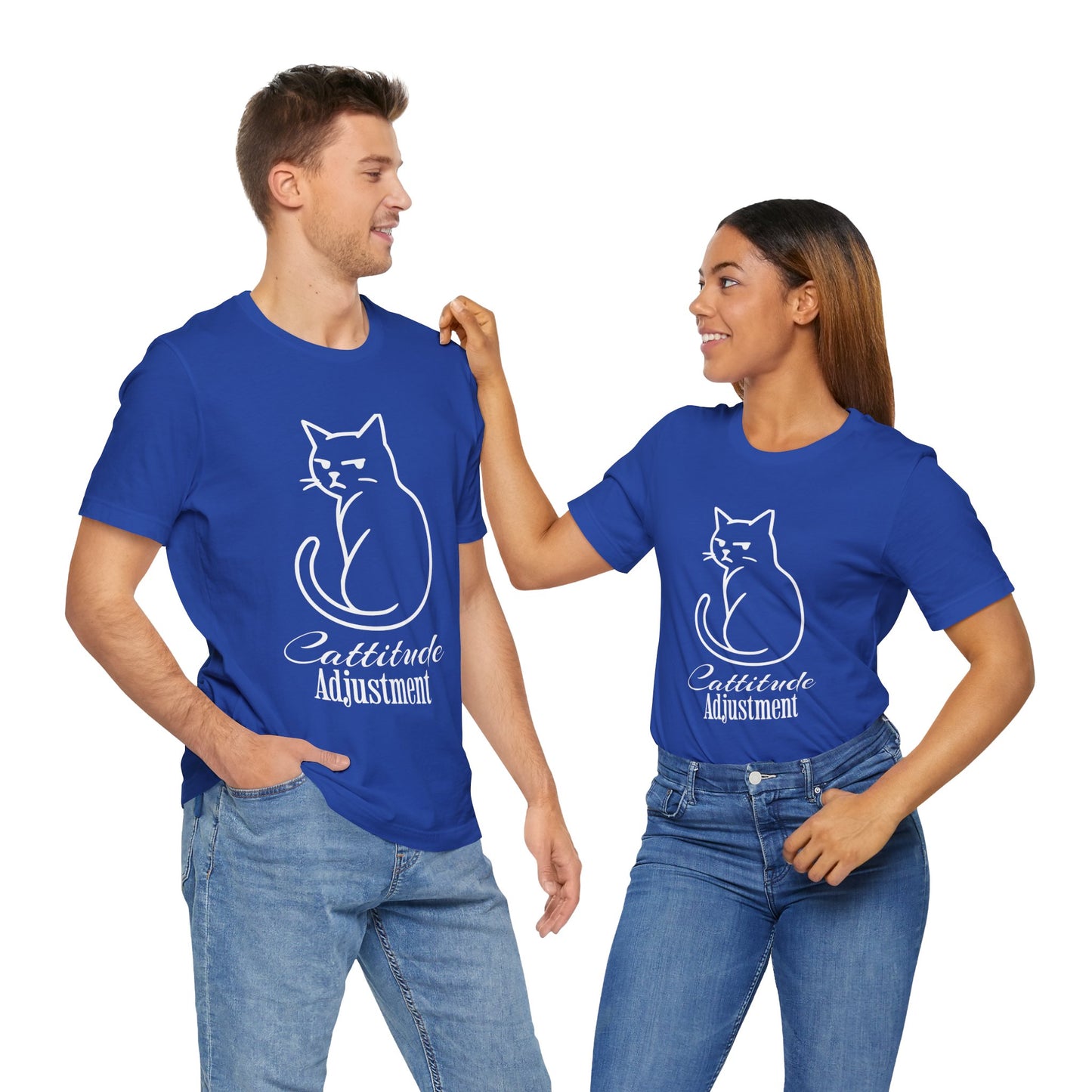 Cattitude Adjustment T-Shirt β Funny Grumpy Cat Line Art Tee