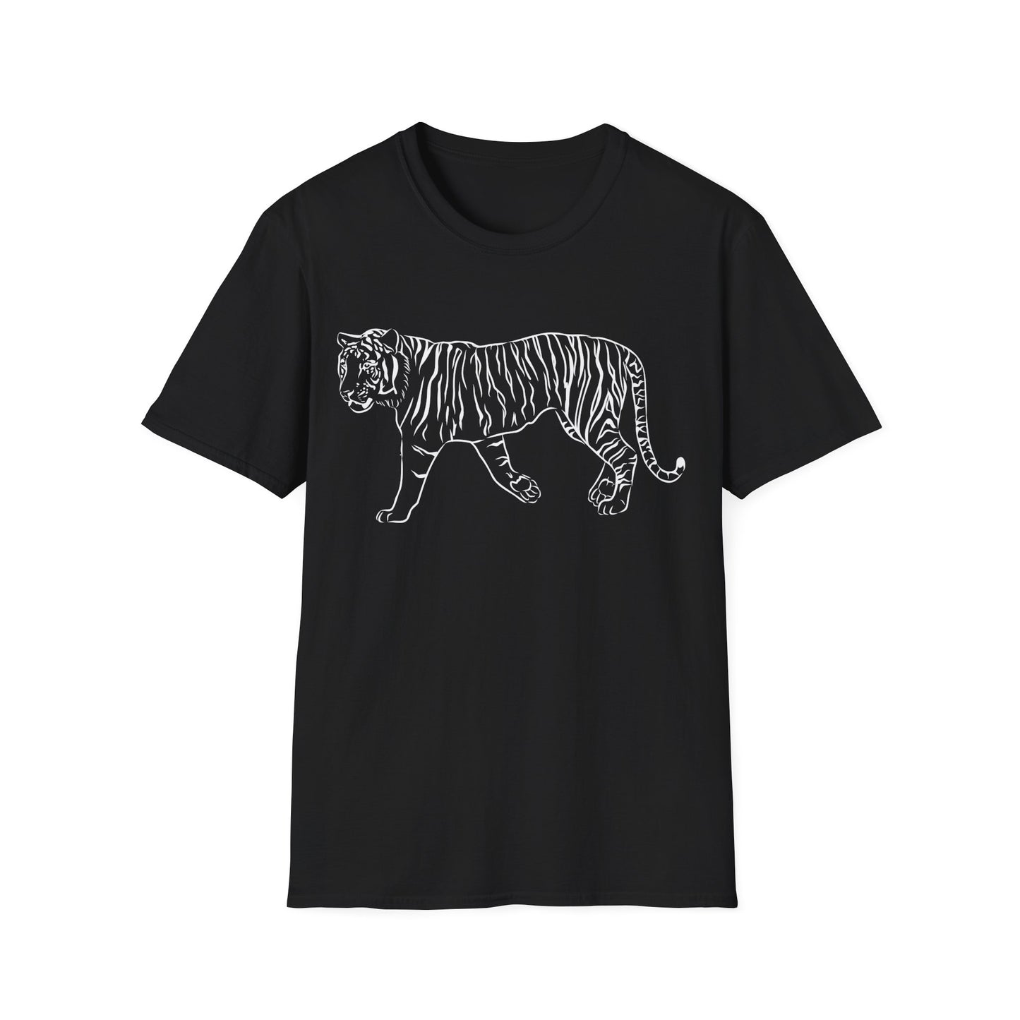 Elegant White Tiger Graphic Tee - Unisex Softstyle T-Shirt, Animal Lover Gift, Nature Inspired Apparel, Stylish Casual Wear, Birthday Gift