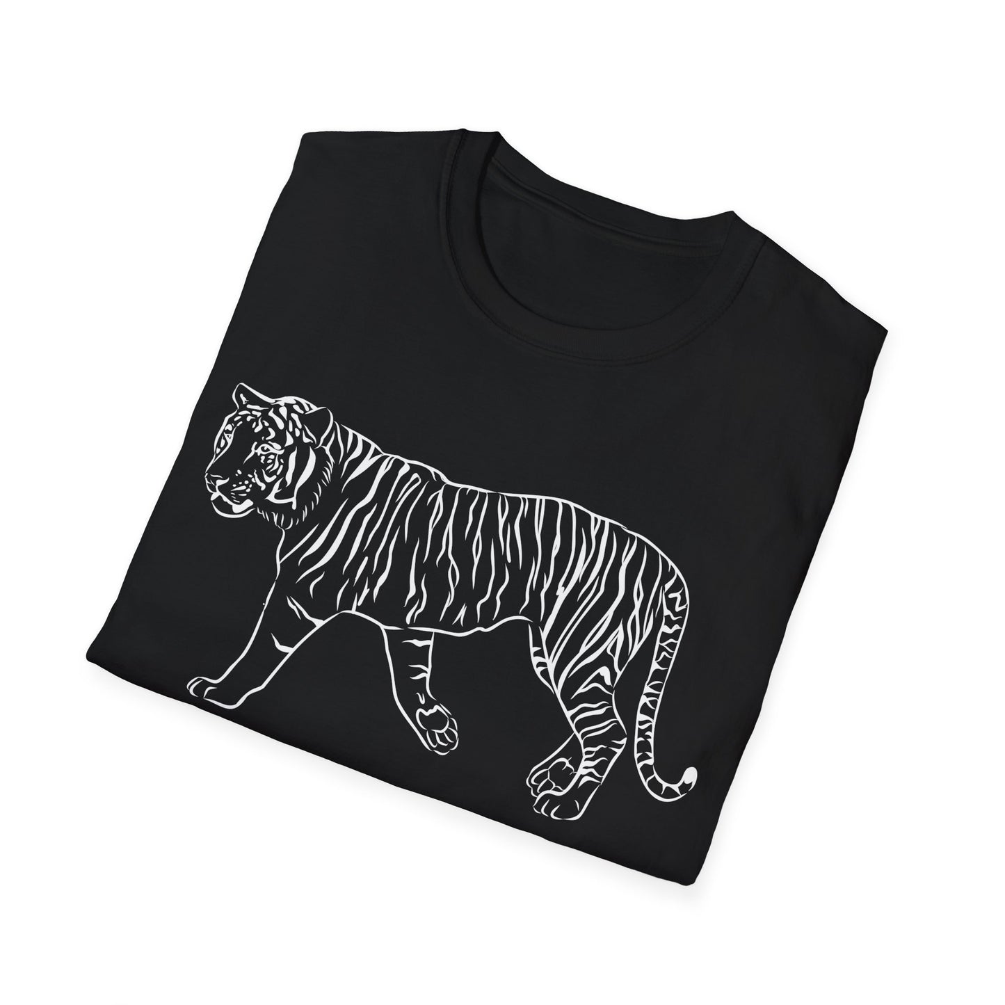 Elegant White Tiger Graphic Tee - Unisex Softstyle T-Shirt, Animal Lover Gift, Nature Inspired Apparel, Stylish Casual Wear, Birthday Gift