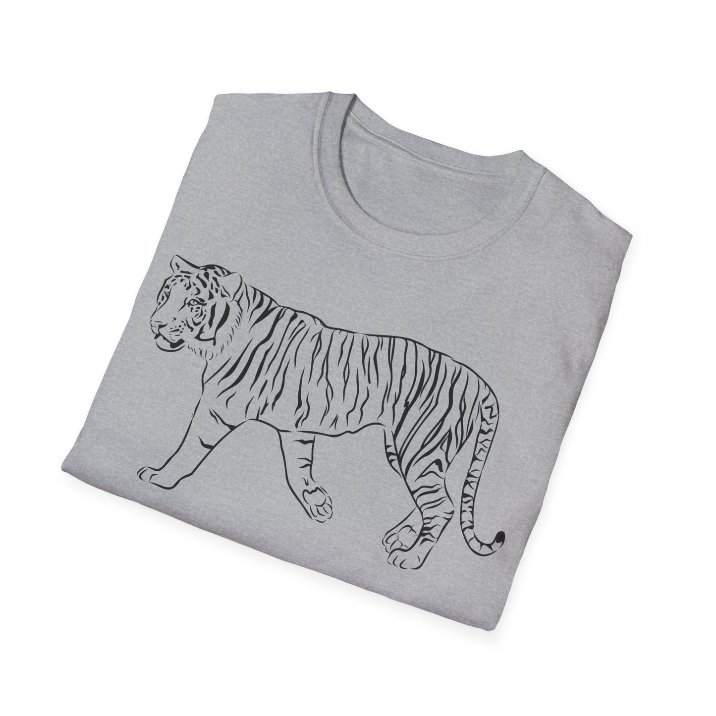Elegant White Tiger Graphic Tee - Unisex Softstyle T-Shirt, Animal Lover Gift, Nature Inspired Apparel, Stylish Casual Wear, Birthday Gift