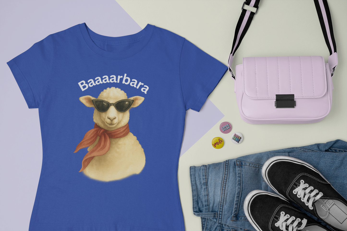 Funny “Baaaarbara” Sheep T-Shirt – Cute Animal Pun Tee for Women