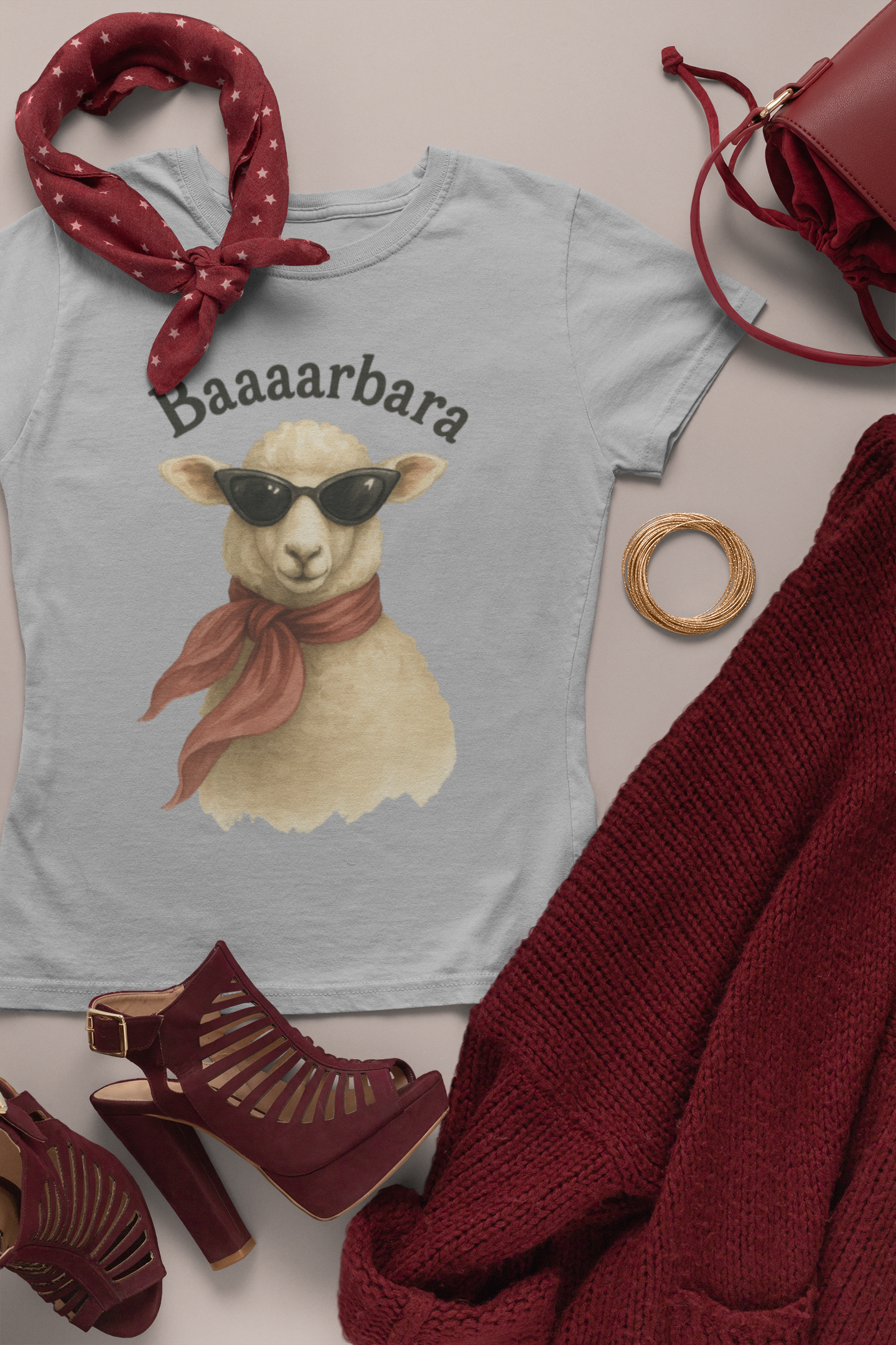 Funny “Baaaarbara” Sheep T-Shirt – Cute Animal Pun Tee for Women