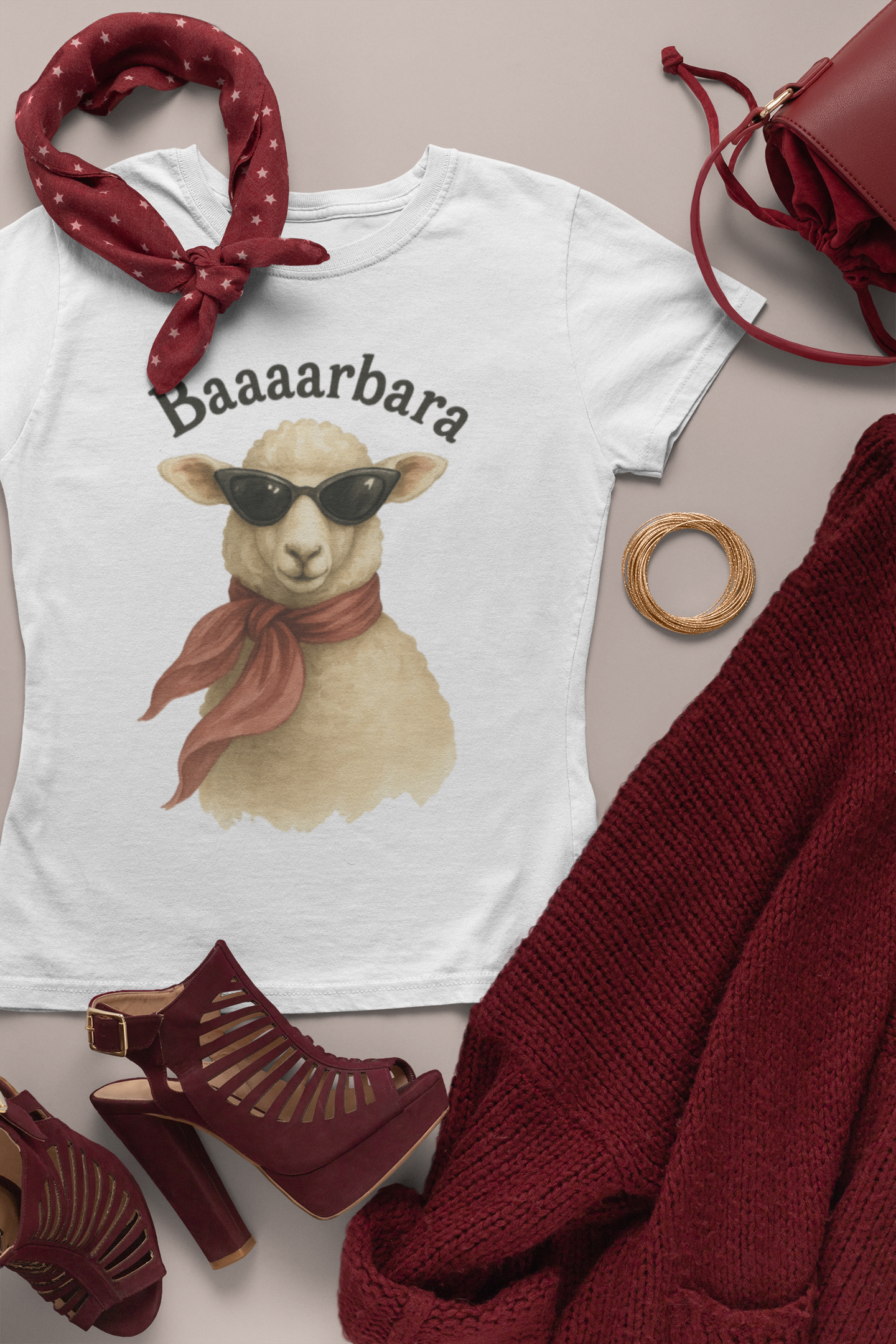 Funny “Baaaarbara” Sheep T-Shirt – Cute Animal Pun Tee for Women