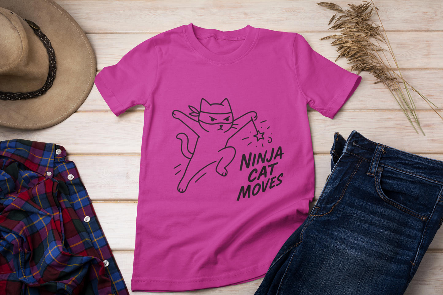 Ninja Cat Moves T-Shirt – Funny Stealthy Kitty Graphic Tee for Cat Lovers