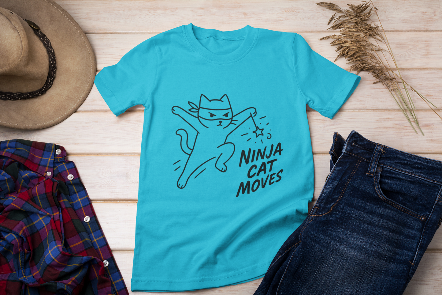 Ninja Cat Moves T-Shirt – Funny Stealthy Kitty Graphic Tee for Cat Lovers