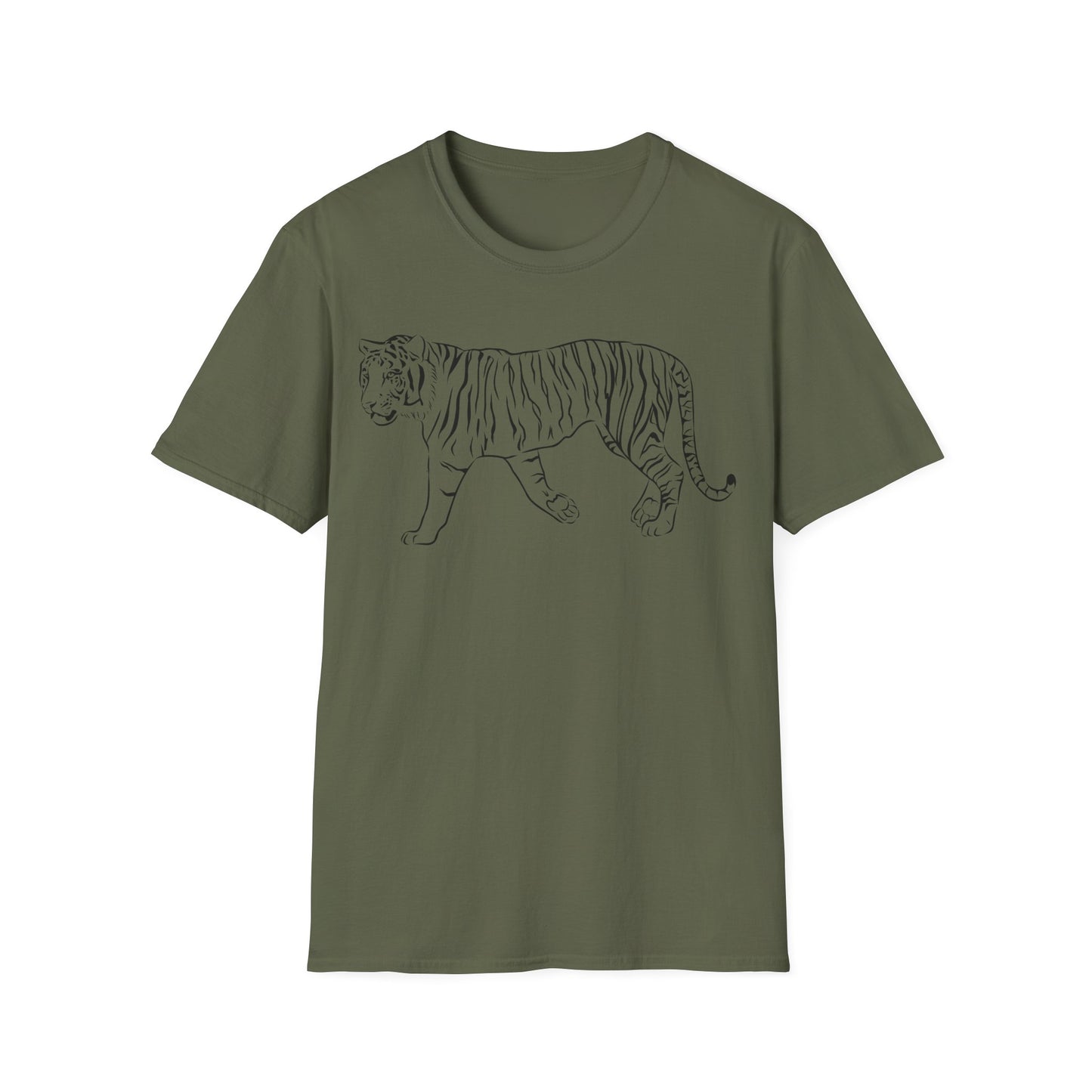 Elegant White Tiger Graphic Tee - Unisex Softstyle T-Shirt, Animal Lover Gift, Nature Inspired Apparel, Stylish Casual Wear, Birthday Gift