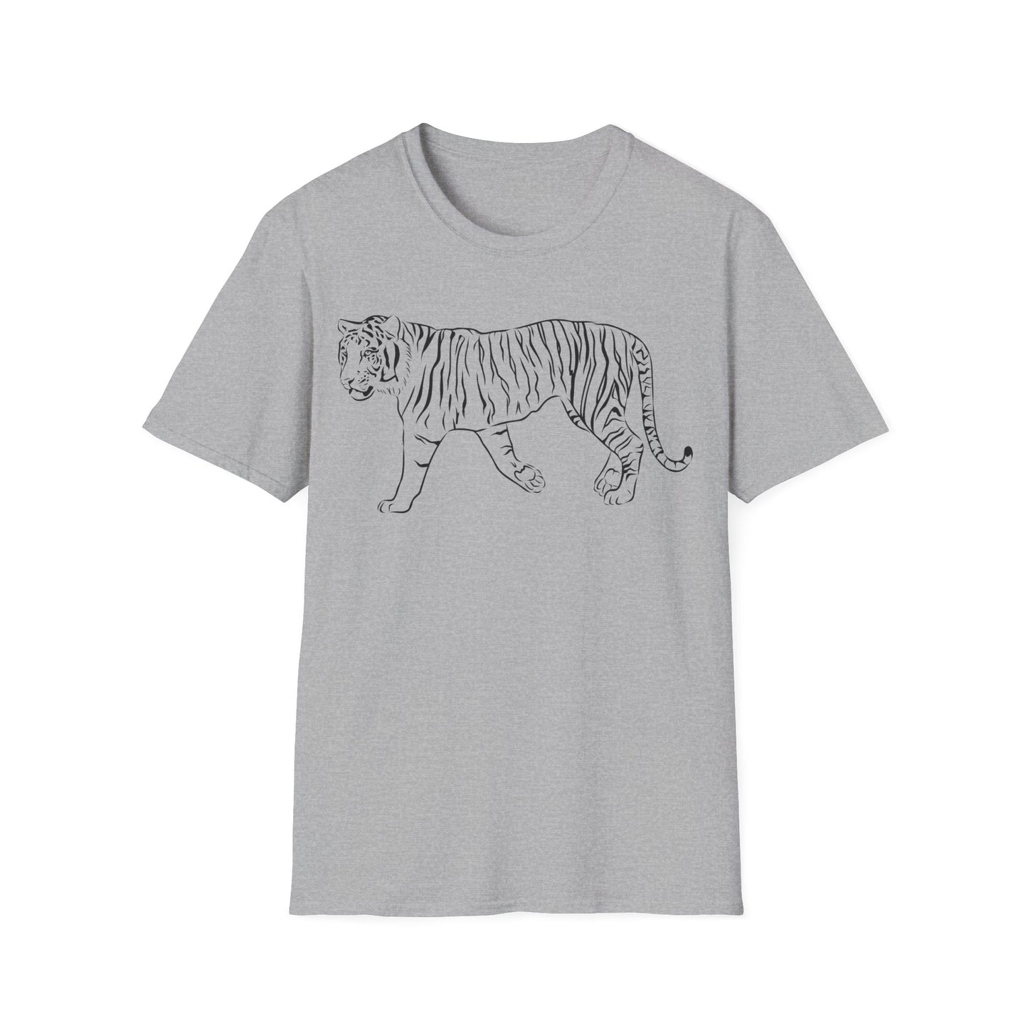Elegant White Tiger Graphic Tee - Unisex Softstyle T-Shirt, Animal Lover Gift, Nature Inspired Apparel, Stylish Casual Wear, Birthday Gift