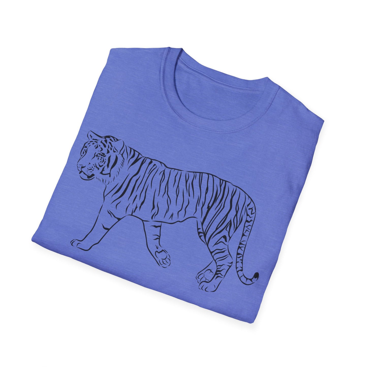 Elegant White Tiger Graphic Tee - Unisex Softstyle T-Shirt, Animal Lover Gift, Nature Inspired Apparel, Stylish Casual Wear, Birthday Gift