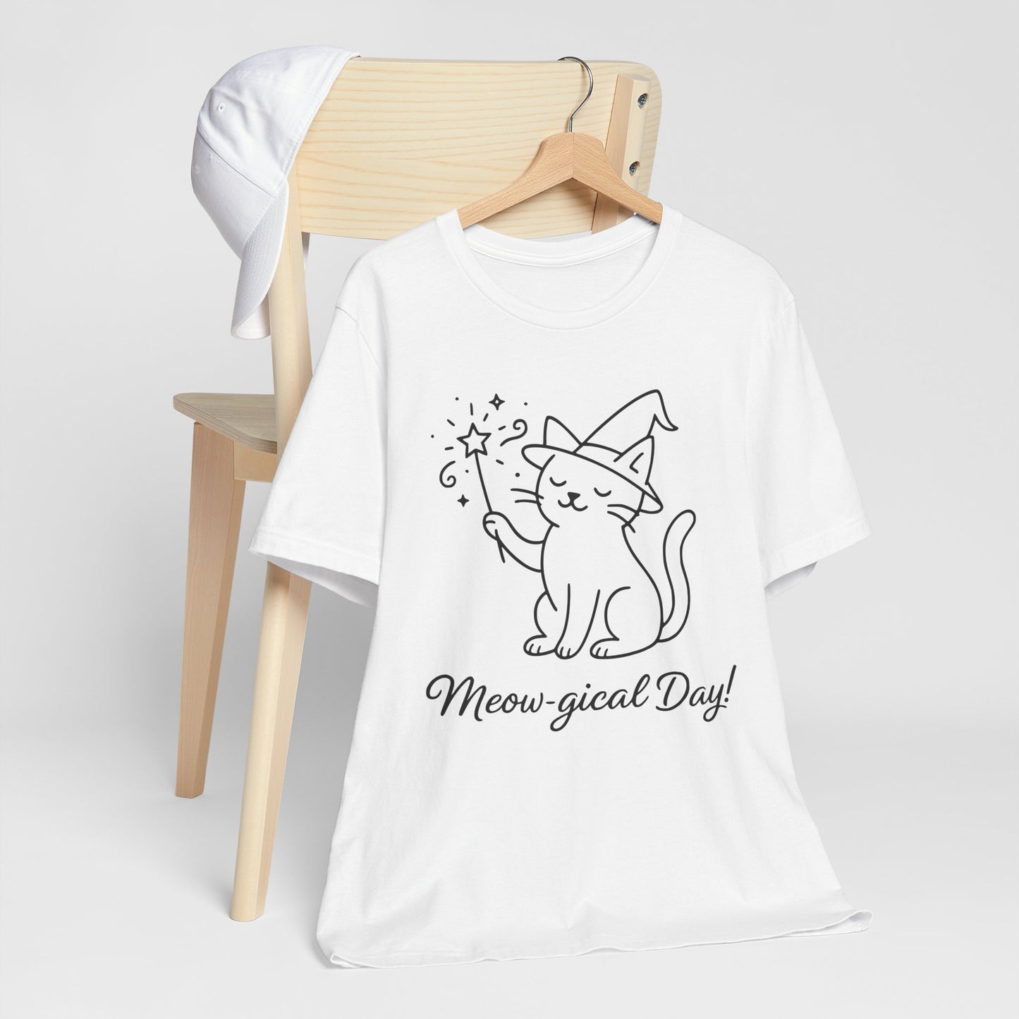 Meow-gical Day T-Shirt – Cute Wizard Cat Graphic Tee for Cat Lovers