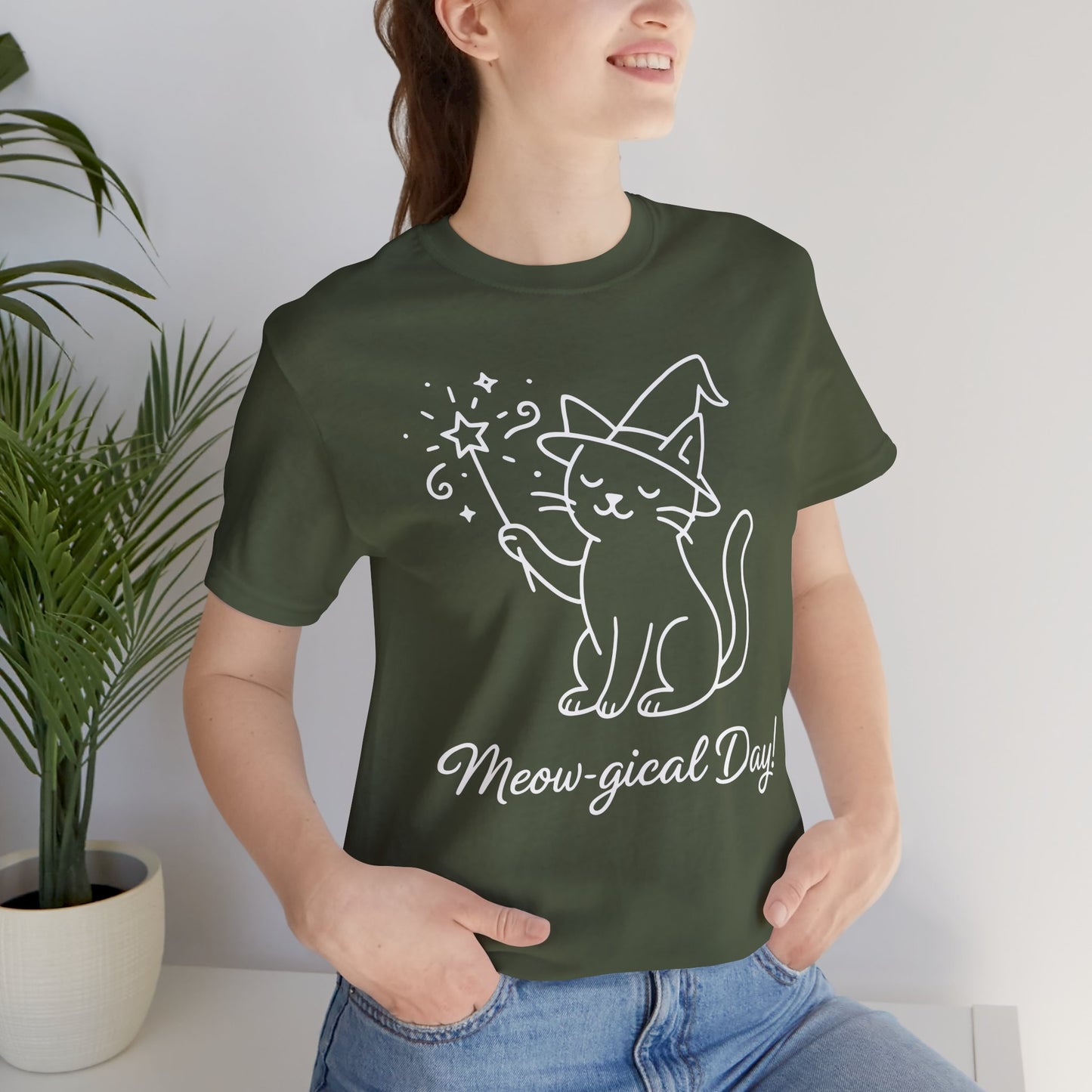 Meow-gical Day T-Shirt – Cute Wizard Cat Graphic Tee for Cat Lovers
