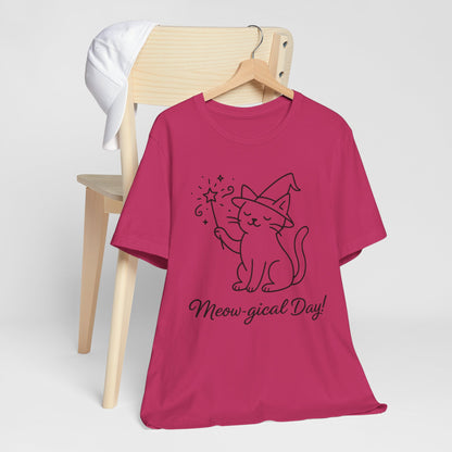 Meow-gical Day T-Shirt – Cute Wizard Cat Graphic Tee for Cat Lovers