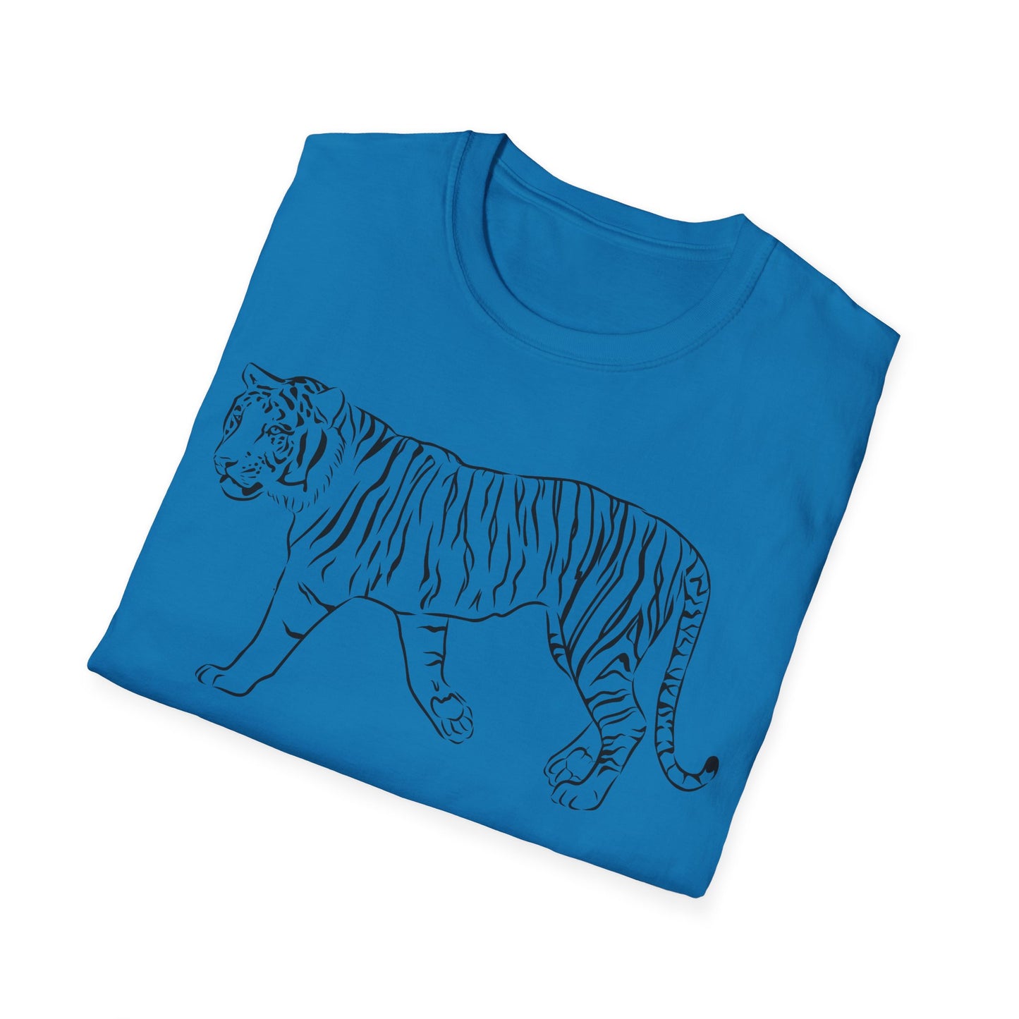 Elegant White Tiger Graphic Tee - Unisex Softstyle T-Shirt, Animal Lover Gift, Nature Inspired Apparel, Stylish Casual Wear, Birthday Gift