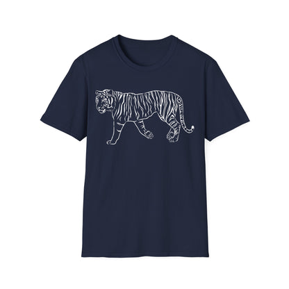 Elegant White Tiger Graphic Tee - Unisex Softstyle T-Shirt, Animal Lover Gift, Nature Inspired Apparel, Stylish Casual Wear, Birthday Gift