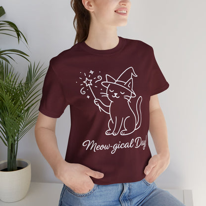 Meow-gical Day T-Shirt – Cute Wizard Cat Graphic Tee for Cat Lovers