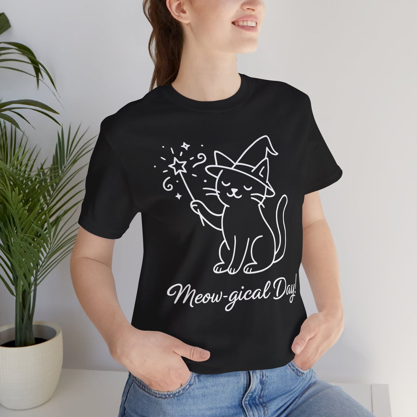 Meow-gical Day T-Shirt – Cute Wizard Cat Graphic Tee for Cat Lovers