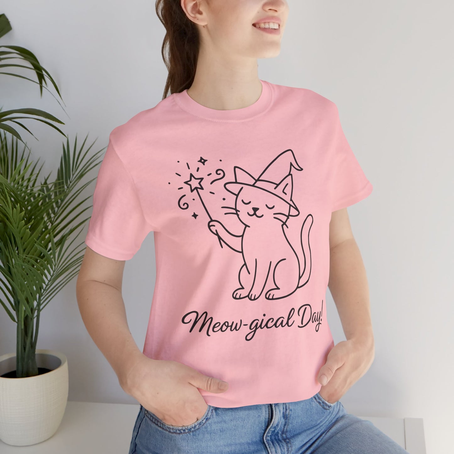 Meow-gical Day T-Shirt – Cute Wizard Cat Graphic Tee for Cat Lovers