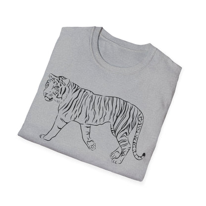 Elegant White Tiger Graphic Tee - Unisex Softstyle T-Shirt, Animal Lover Gift, Nature Inspired Apparel, Stylish Casual Wear, Birthday Gift
