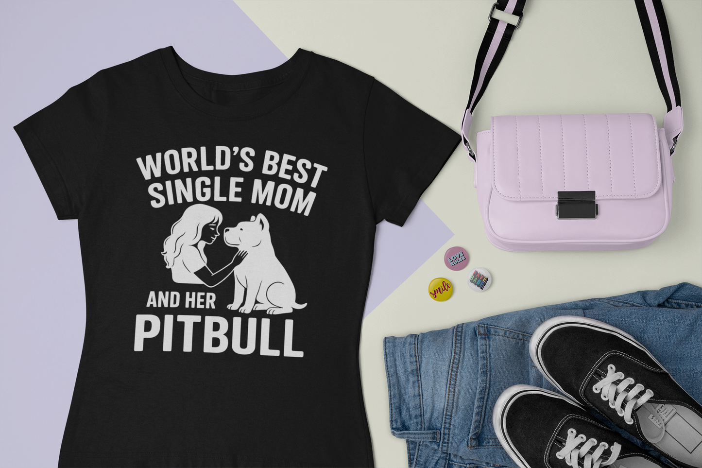 World’s Best Single Mom and Her Pitbull T-Shirt
