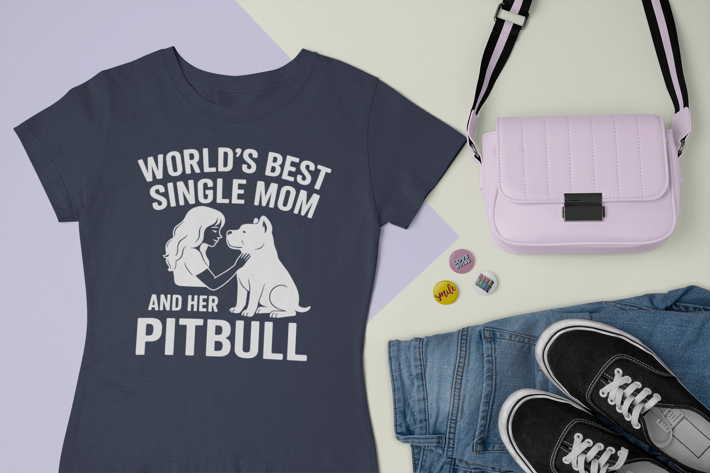 World’s Best Single Mom and Her Pitbull T-Shirt