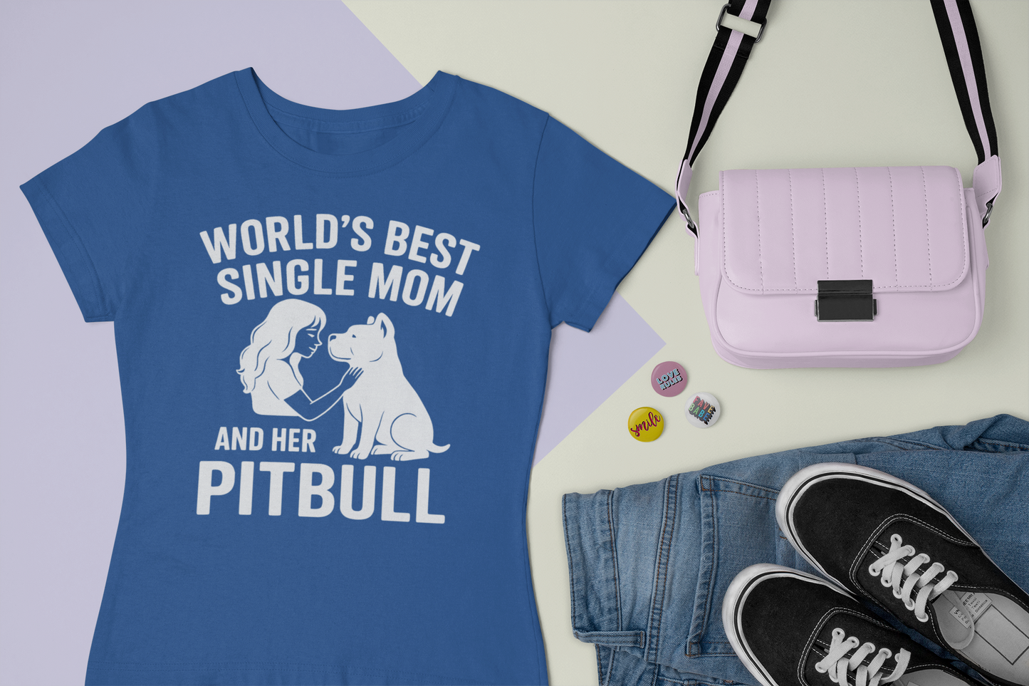World’s Best Single Mom and Her Pitbull T-Shirt