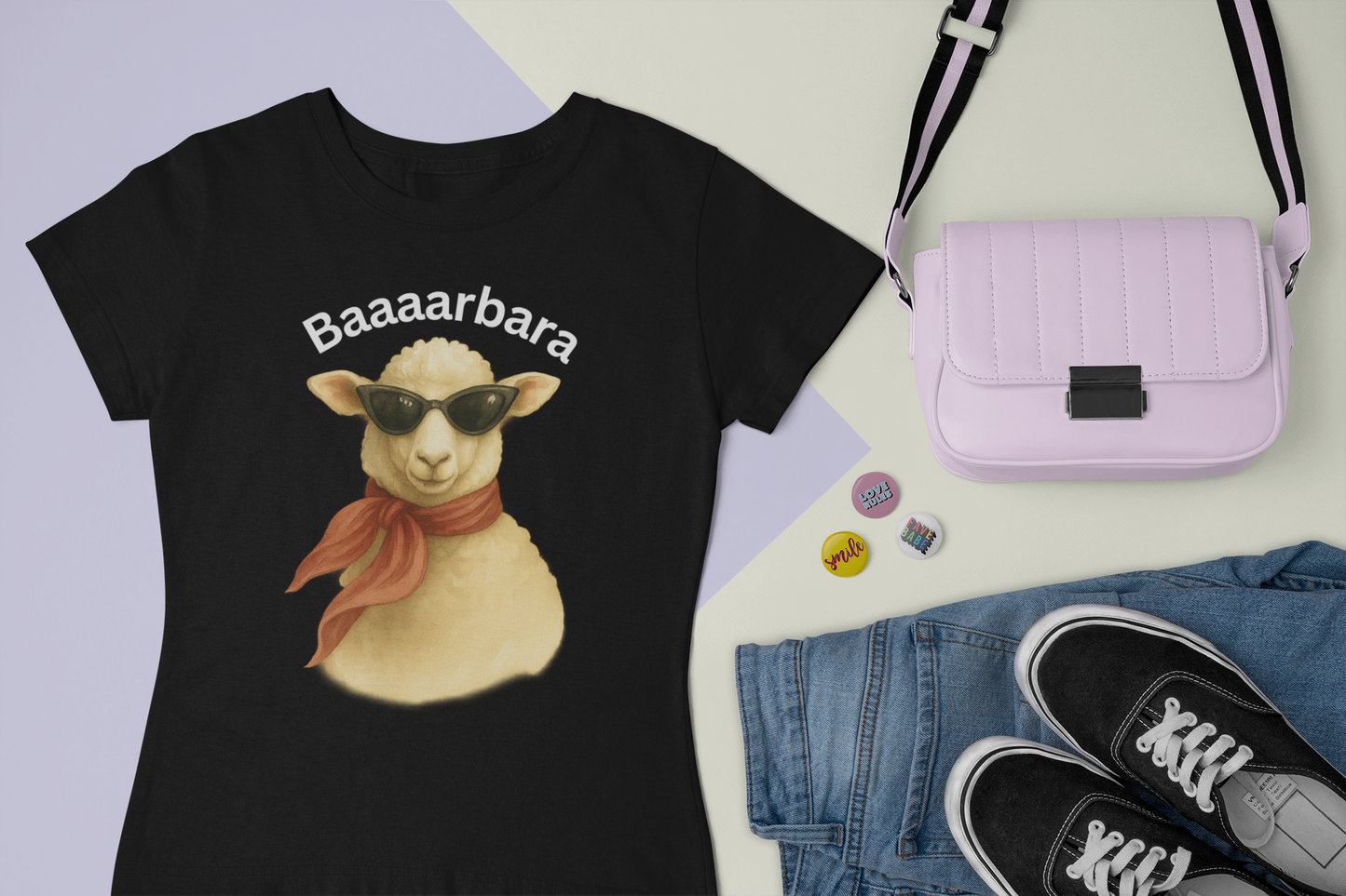 Funny “Baaaarbara” Sheep T-Shirt – Cute Animal Pun Tee for Women