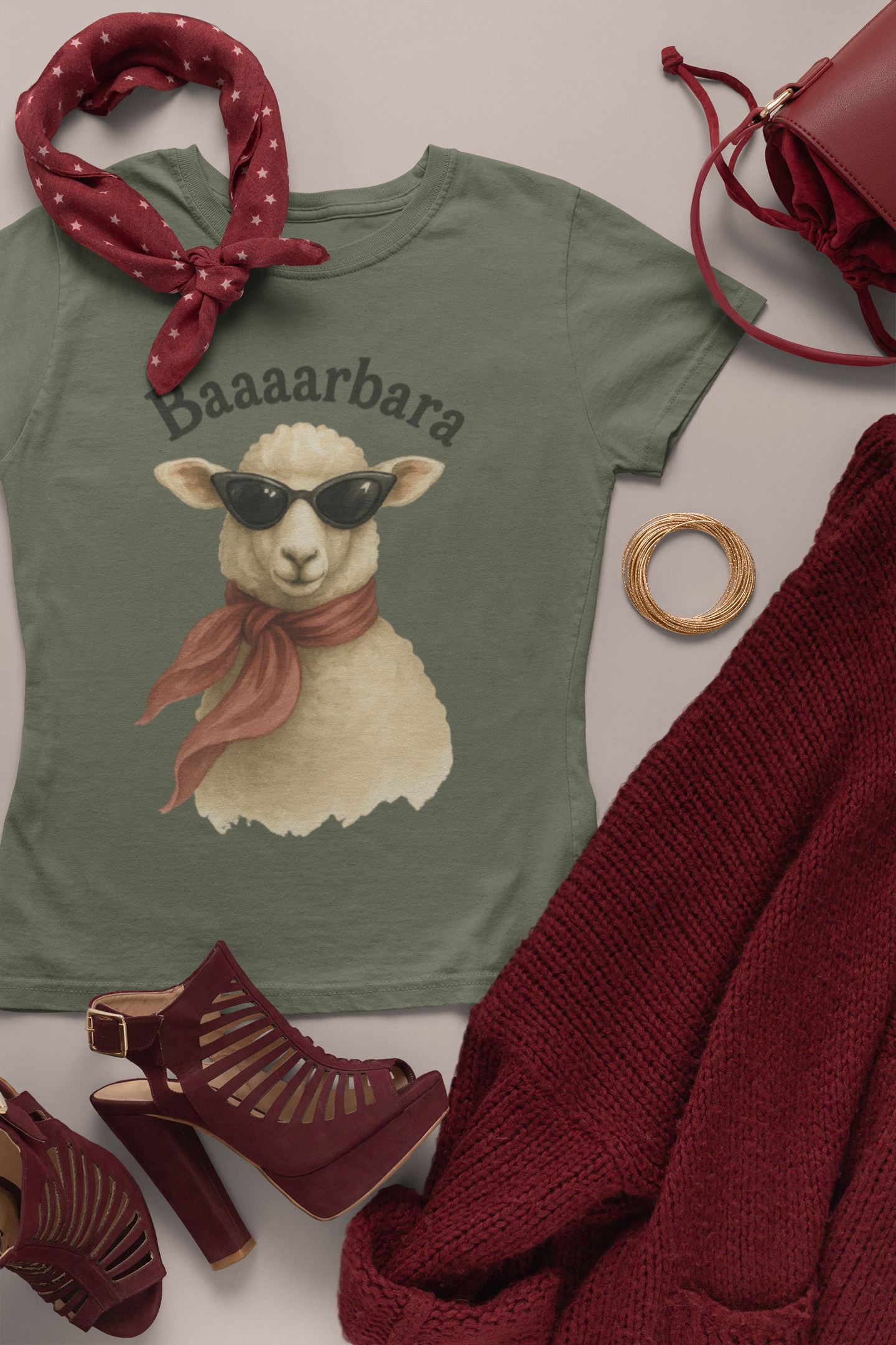 Funny “Baaaarbara” Sheep T-Shirt – Cute Animal Pun Tee for Women