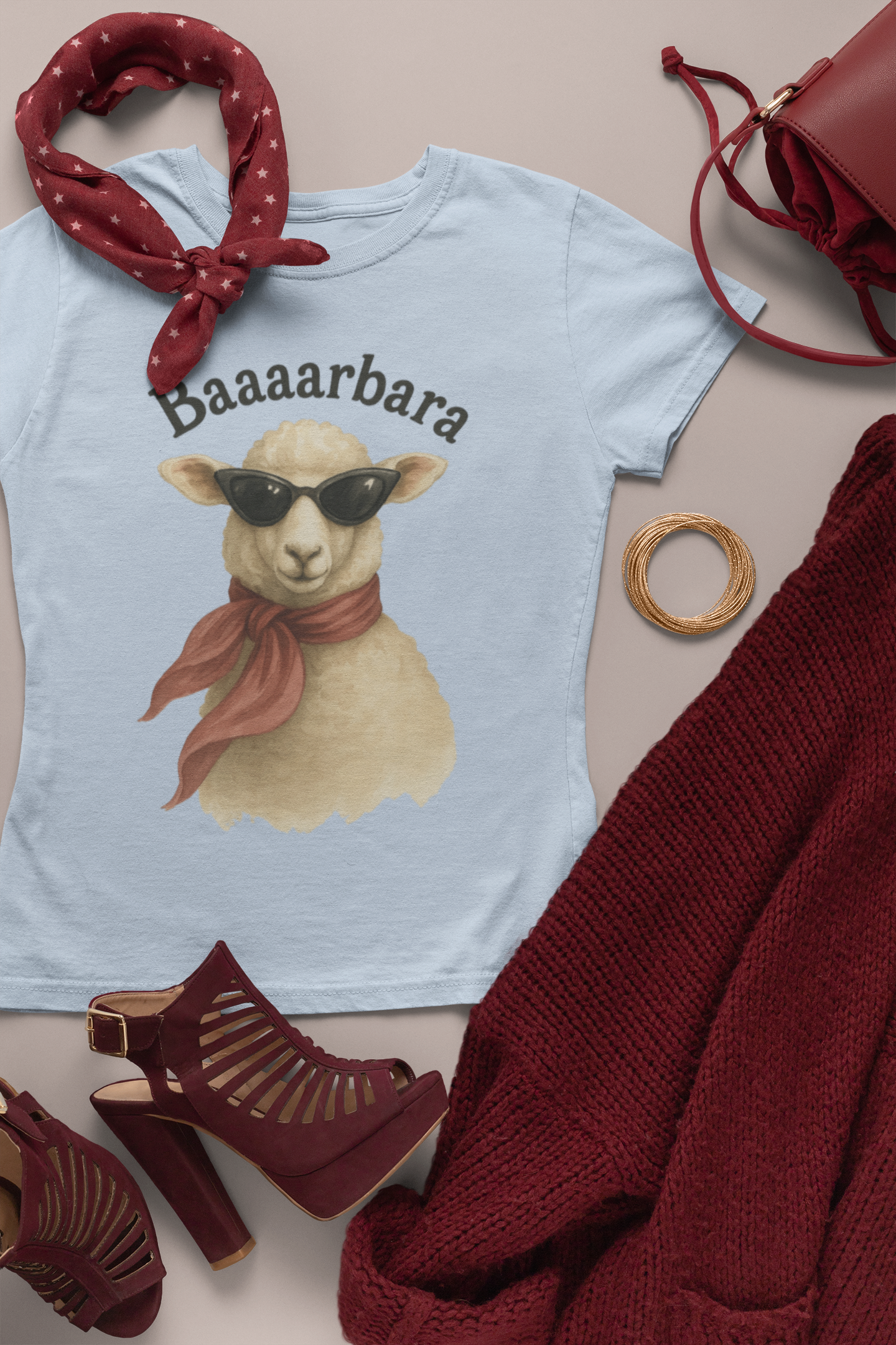 Funny “Baaaarbara” Sheep T-Shirt – Cute Animal Pun Tee for Women