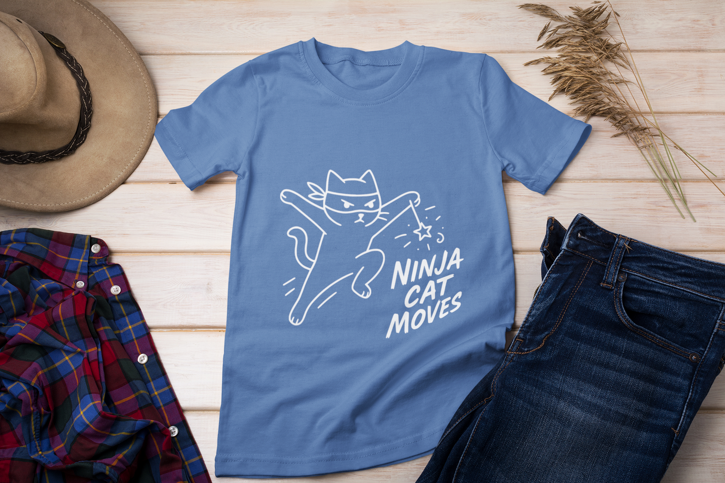 Ninja Cat Moves T-Shirt – Funny Stealthy Kitty Graphic Tee for Cat Lovers