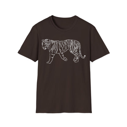 Elegant White Tiger Graphic Tee - Unisex Softstyle T-Shirt, Animal Lover Gift, Nature Inspired Apparel, Stylish Casual Wear, Birthday Gift