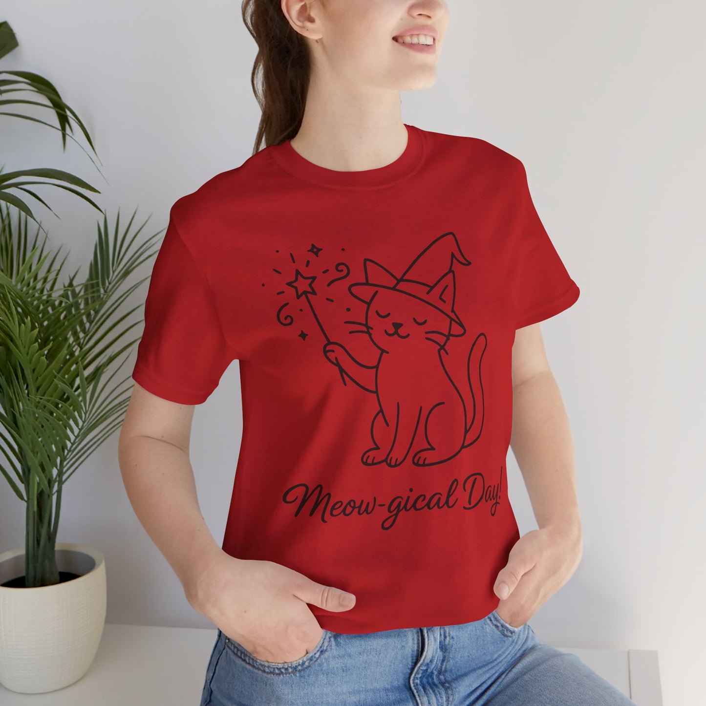 Meow-gical Day T-Shirt – Cute Wizard Cat Graphic Tee for Cat Lovers