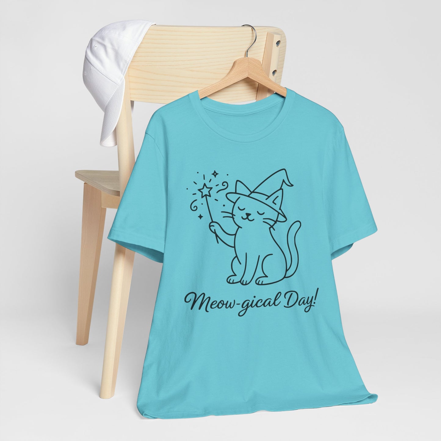 Meow-gical Day T-Shirt – Cute Wizard Cat Graphic Tee for Cat Lovers