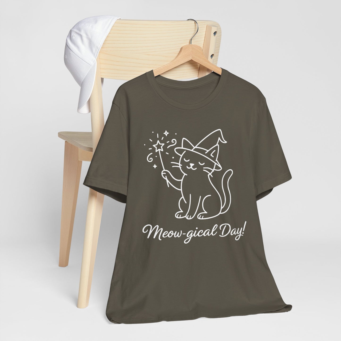 Meow-gical Day T-Shirt – Cute Wizard Cat Graphic Tee for Cat Lovers