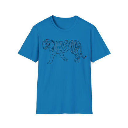 Elegant White Tiger Graphic Tee - Unisex Softstyle T-Shirt, Animal Lover Gift, Nature Inspired Apparel, Stylish Casual Wear, Birthday Gift