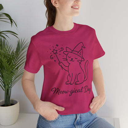 Meow-gical Day T-Shirt – Cute Wizard Cat Graphic Tee for Cat Lovers