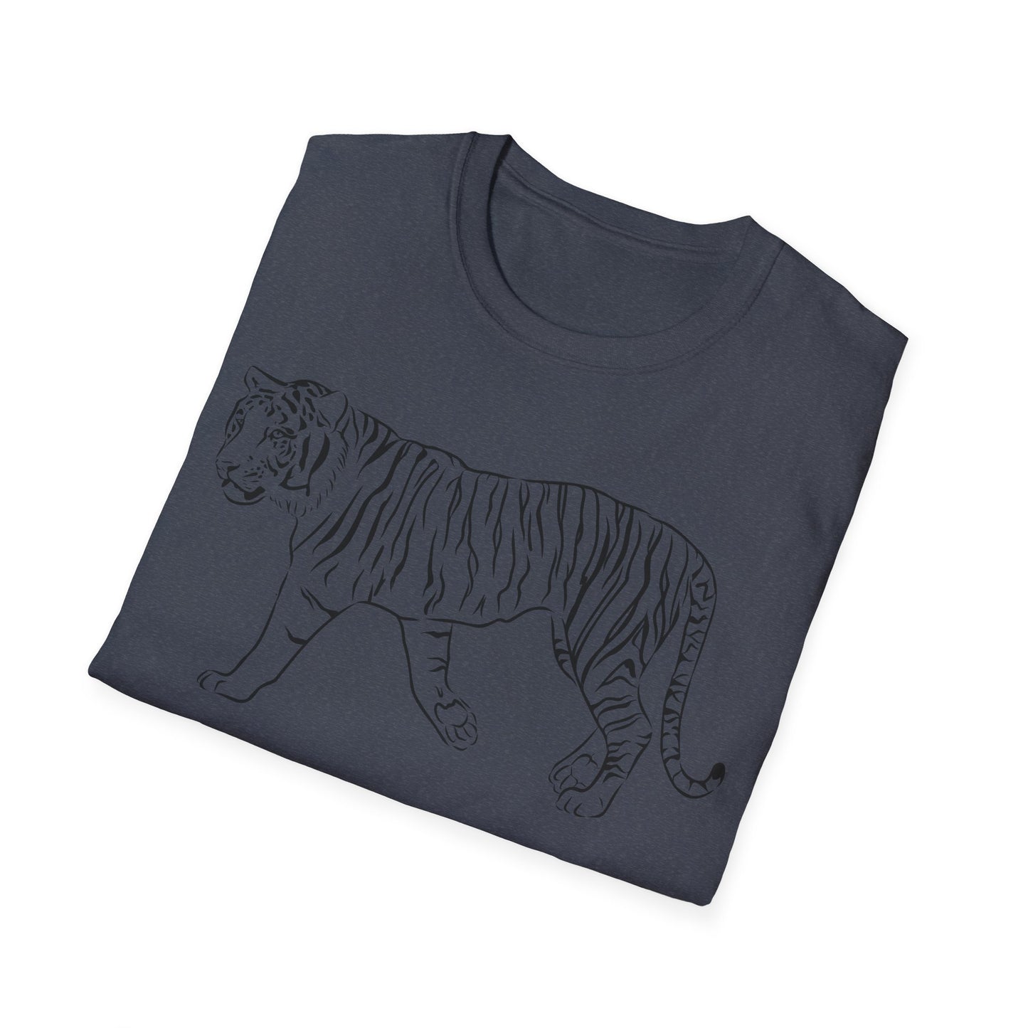 Elegant White Tiger Graphic Tee - Unisex Softstyle T-Shirt, Animal Lover Gift, Nature Inspired Apparel, Stylish Casual Wear, Birthday Gift