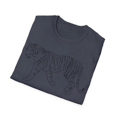 Elegant White Tiger Graphic Tee - Unisex Softstyle T-Shirt, Animal Lover Gift, Nature Inspired Apparel, Stylish Casual Wear, Birthday Gift