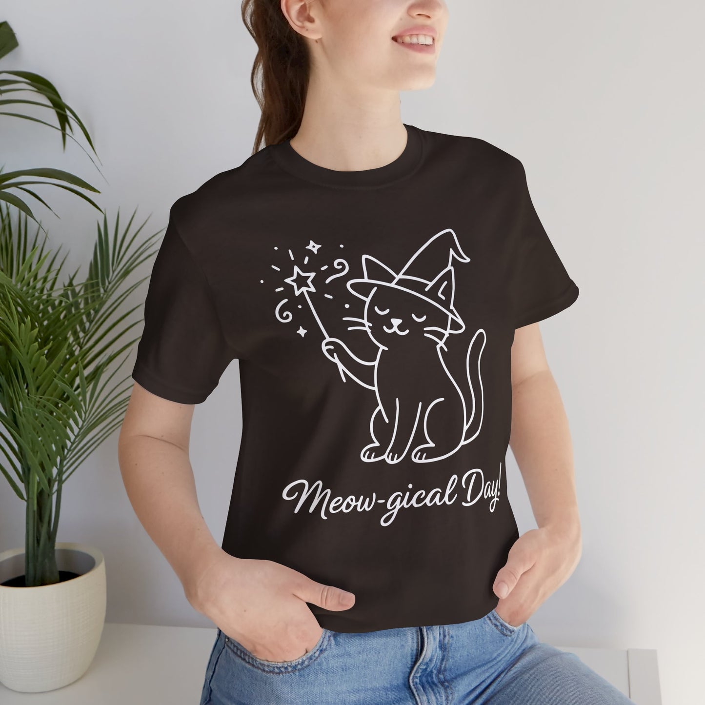 Meow-gical Day T-Shirt – Cute Wizard Cat Graphic Tee for Cat Lovers