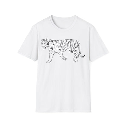 Elegant White Tiger Graphic Tee - Unisex Softstyle T-Shirt, Animal Lover Gift, Nature Inspired Apparel, Stylish Casual Wear, Birthday Gift