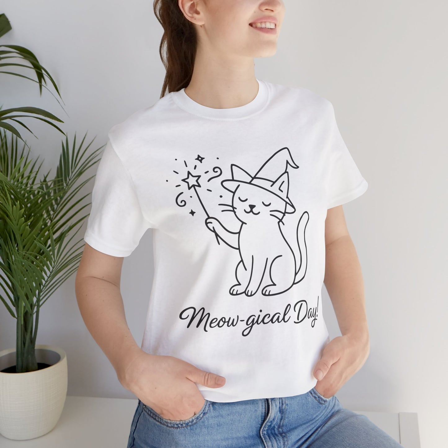 Meow-gical Day T-Shirt – Cute Wizard Cat Graphic Tee for Cat Lovers