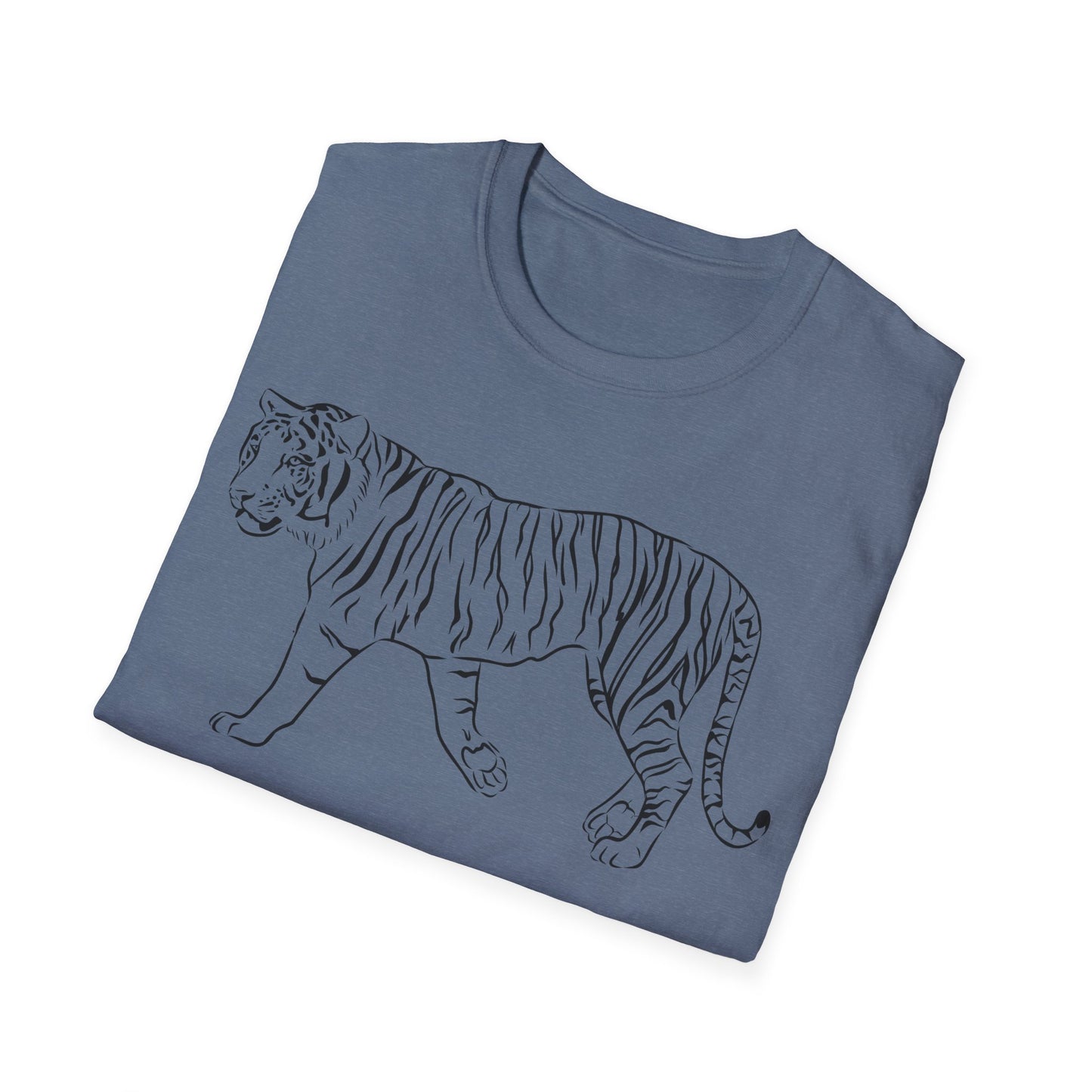 Elegant White Tiger Graphic Tee - Unisex Softstyle T-Shirt, Animal Lover Gift, Nature Inspired Apparel, Stylish Casual Wear, Birthday Gift