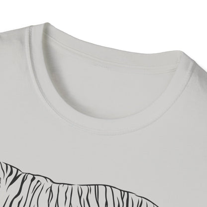 Elegant White Tiger Graphic Tee - Unisex Softstyle T-Shirt, Animal Lover Gift, Nature Inspired Apparel, Stylish Casual Wear, Birthday Gift