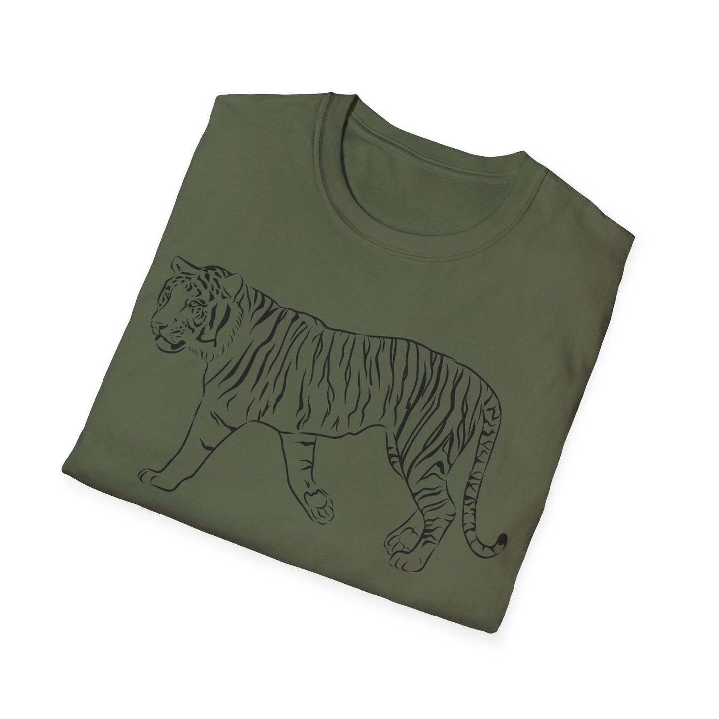 Elegant White Tiger Graphic Tee - Unisex Softstyle T-Shirt, Animal Lover Gift, Nature Inspired Apparel, Stylish Casual Wear, Birthday Gift