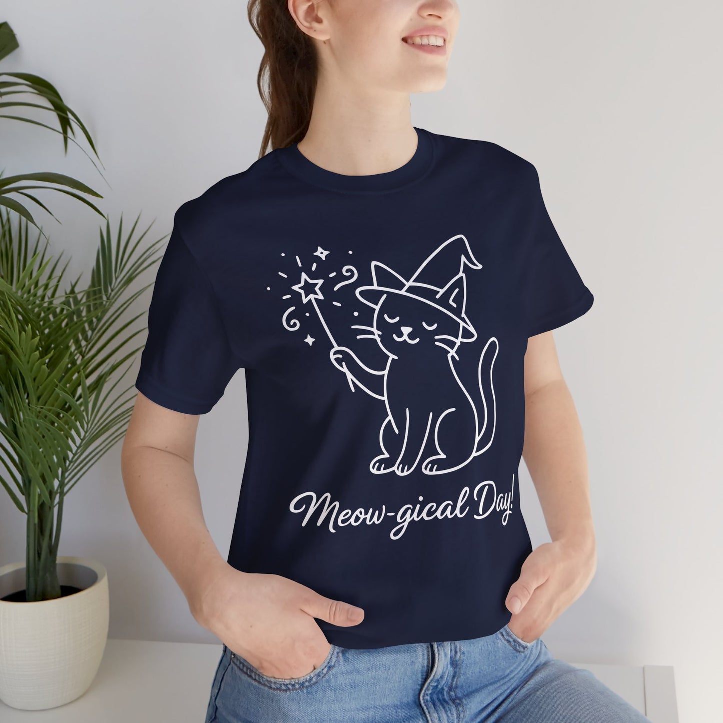 Meow-gical Day T-Shirt – Cute Wizard Cat Graphic Tee for Cat Lovers