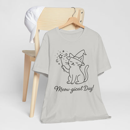 Meow-gical Day T-Shirt – Cute Wizard Cat Graphic Tee for Cat Lovers