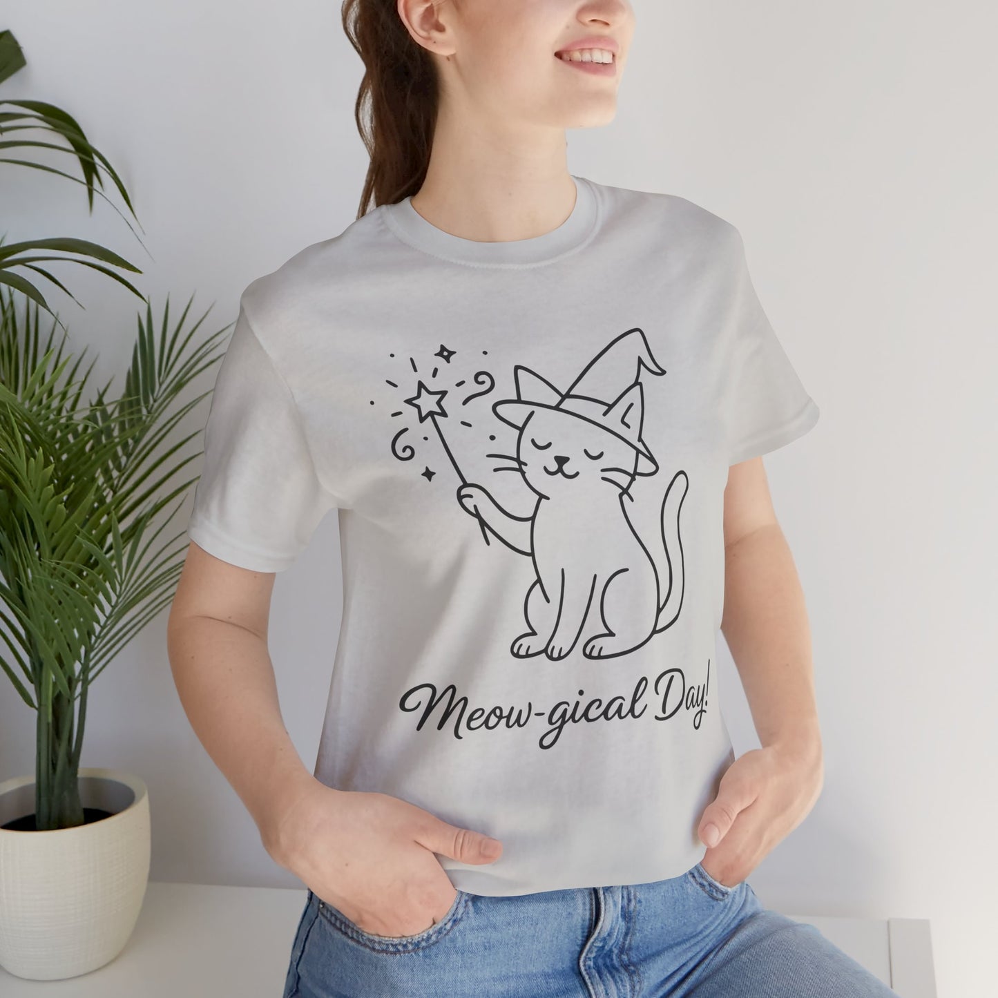 Meow-gical Day T-Shirt – Cute Wizard Cat Graphic Tee for Cat Lovers