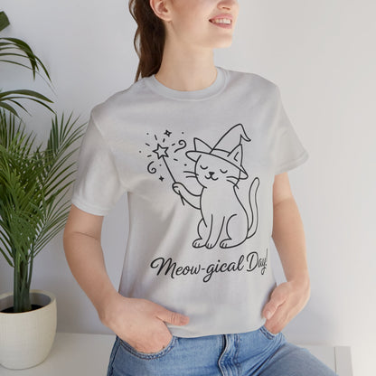 Meow-gical Day T-Shirt – Cute Wizard Cat Graphic Tee for Cat Lovers