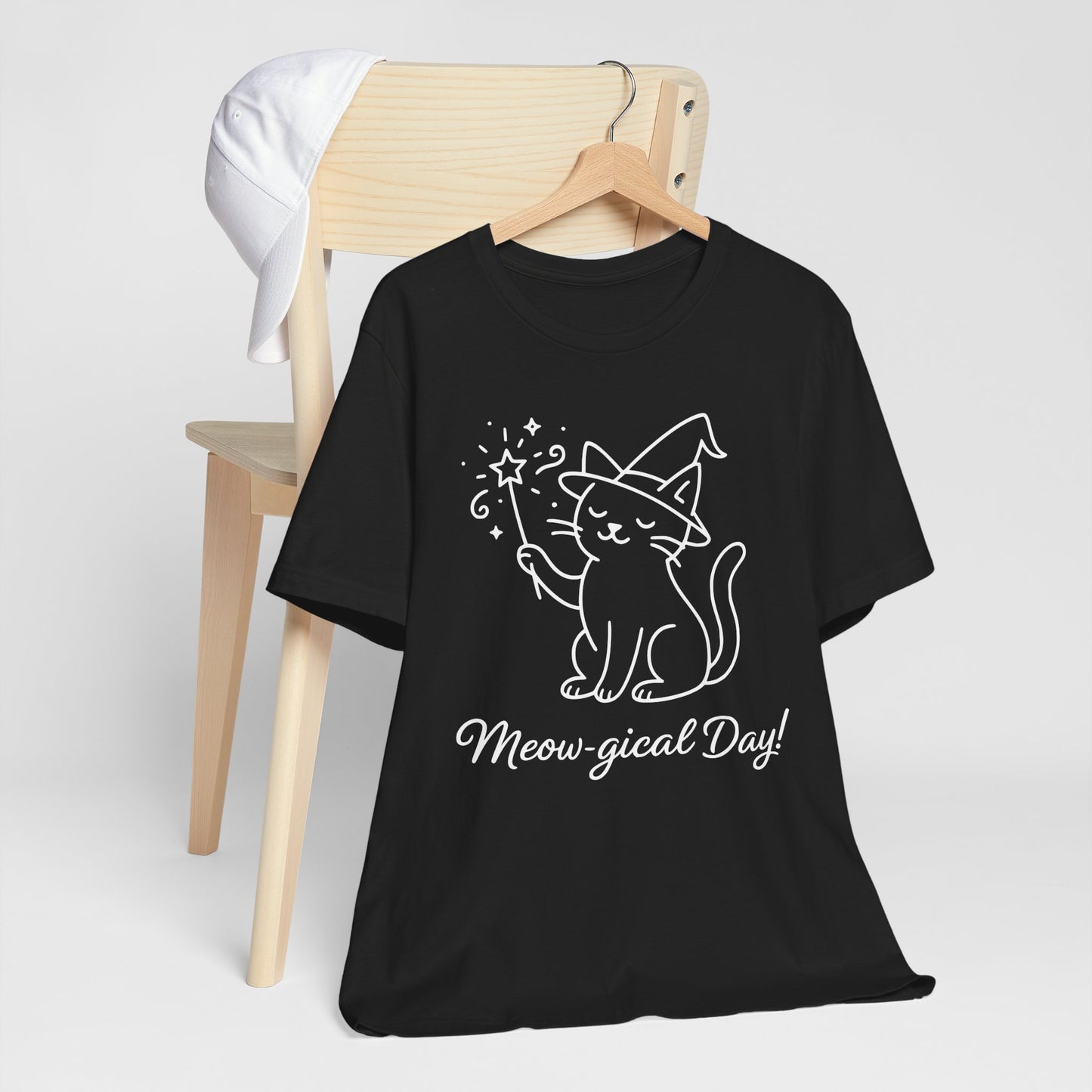 Meow-gical Day T-Shirt – Cute Wizard Cat Graphic Tee for Cat Lovers