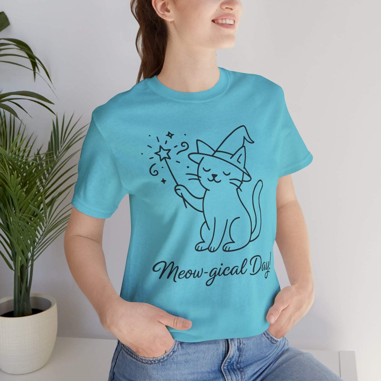 Meow-gical Day T-Shirt – Cute Wizard Cat Graphic Tee for Cat Lovers