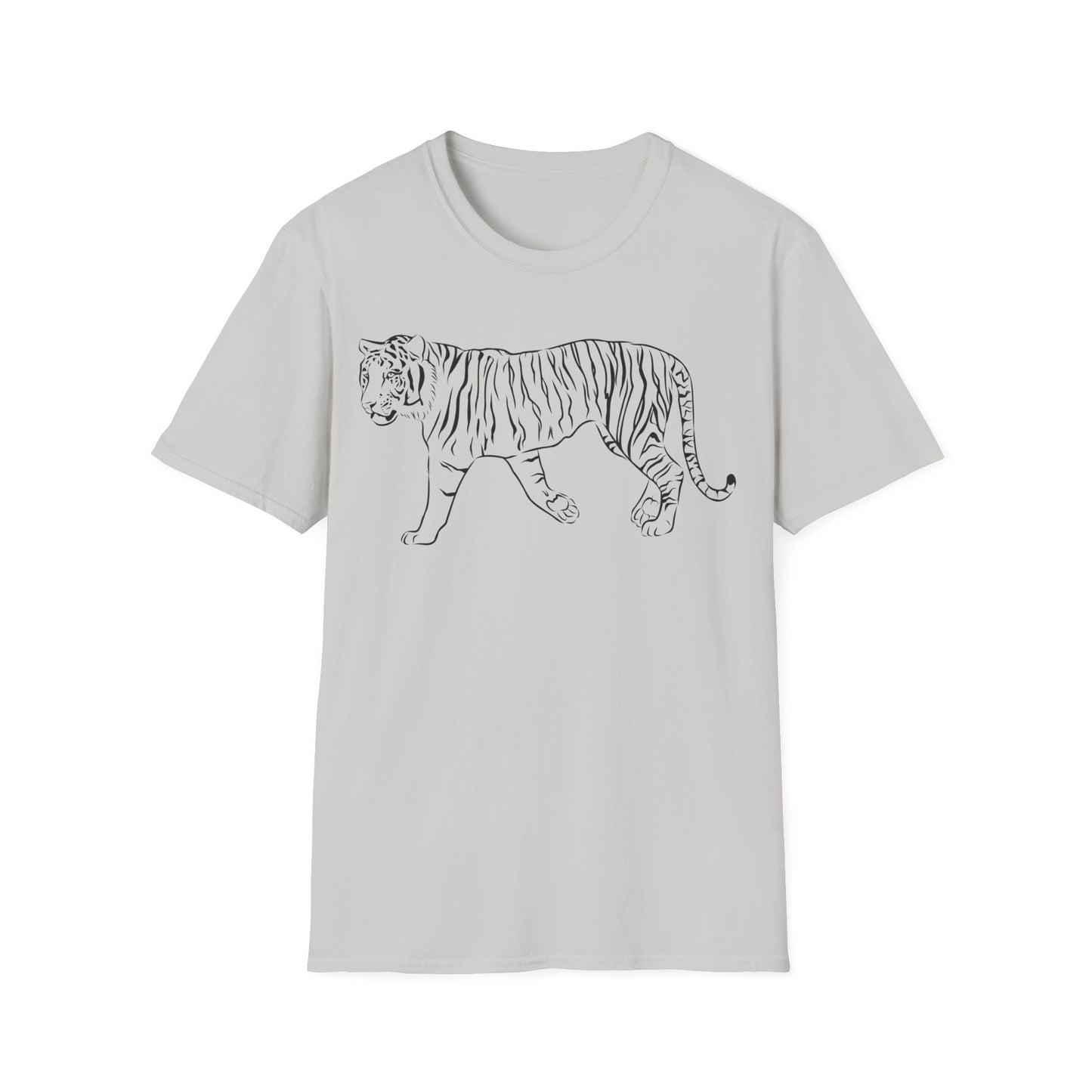 Elegant White Tiger Graphic Tee - Unisex Softstyle T-Shirt, Animal Lover Gift, Nature Inspired Apparel, Stylish Casual Wear, Birthday Gift