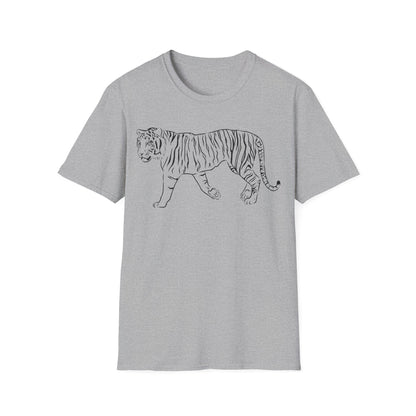 Elegant White Tiger Graphic Tee - Unisex Softstyle T-Shirt, Animal Lover Gift, Nature Inspired Apparel, Stylish Casual Wear, Birthday Gift